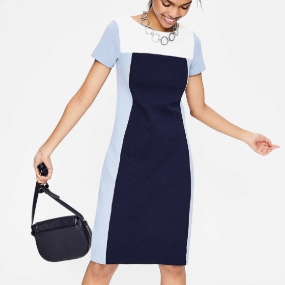 Boden Modern Color Block Ponte Dress Blue Size 6 - Picture 1 of 8